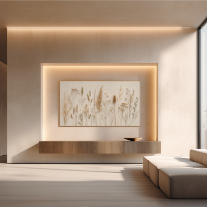 Minimalist Botanical Frame TV Art - Dried Grasses and Wild Botanical on Linen Background - Image 6