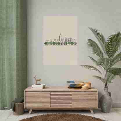 Minimalist City Skyline Rolled Poster - Image 8