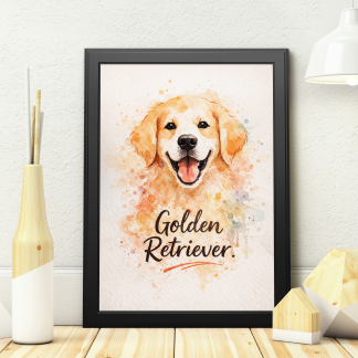 Golden Retriever Watercolor Rolled Poster