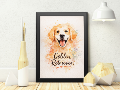 Golden Retriever Watercolor Rolled Poster