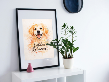 Golden Retriever Watercolor Rolled Poster - Image 2