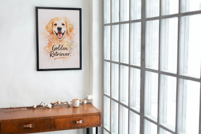 Golden Retriever Watercolor Rolled Poster - Image 4