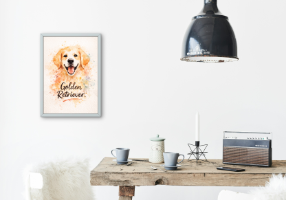 Golden Retriever Watercolor Rolled Poster - Image 5