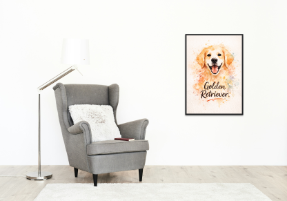 Golden Retriever Watercolor Rolled Poster - Image 6