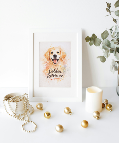 Golden Retriever Watercolor Rolled Poster - Image 8