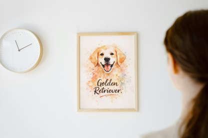 Golden Retriever Watercolor Rolled Poster - Image 9