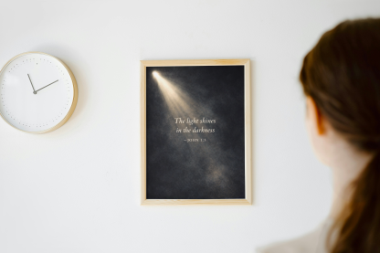 The Light Shines in the Darkness John 1:5 Inspirational Rolled Poster - Image 3