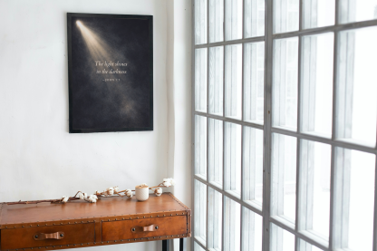 The Light Shines in the Darkness John 1:5 Inspirational Rolled Poster - Image 4