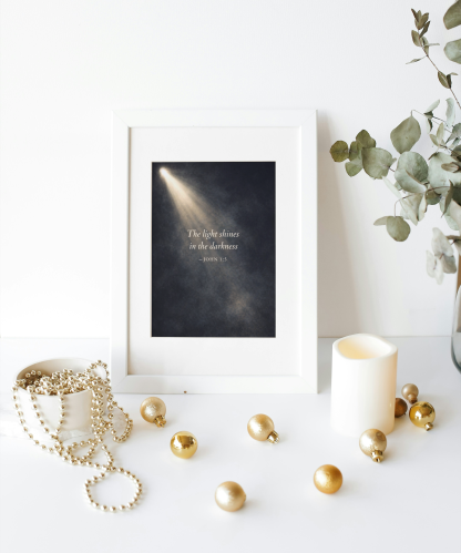 The Light Shines in the Darkness John 1:5 Inspirational Rolled Poster - Image 5