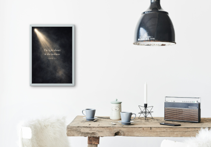 The Light Shines in the Darkness John 1:5 Inspirational Rolled Poster - Image 7