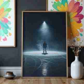 Mysterious Spotlight Skater Rolled Poster