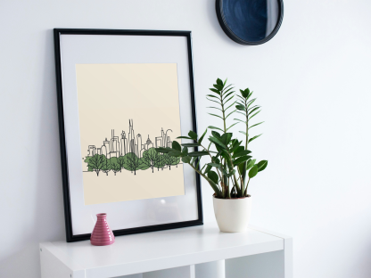 Rolled Poster – Minimalist City Skyline and Trees Wall Art - Image 5