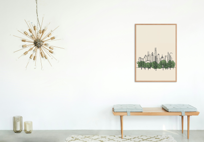 Rolled Poster – Minimalist City Skyline and Trees Wall Art - Image 7