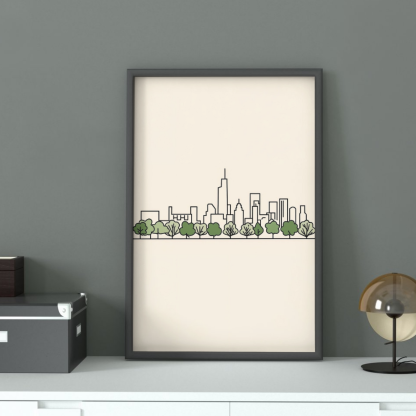 Minimalist City Skyline Rolled Poster