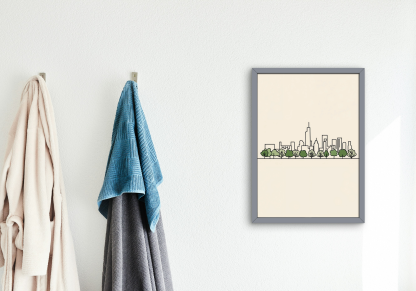 Minimalist City Skyline Rolled Poster - Image 3
