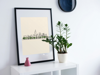 Minimalist City Skyline Rolled Poster - Image 4
