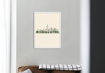 Minimalist City Skyline Rolled Poster - Image 5