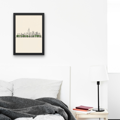 Minimalist City Skyline Rolled Poster - Image 6
