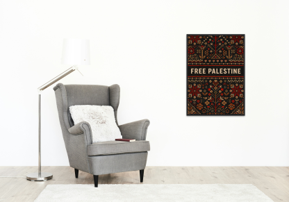Free Palestine Palestinian Tatreez Pattern Rolled Poster - Image 4