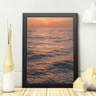 Peace I Leave with You Ocean Sunset Rolled Poster