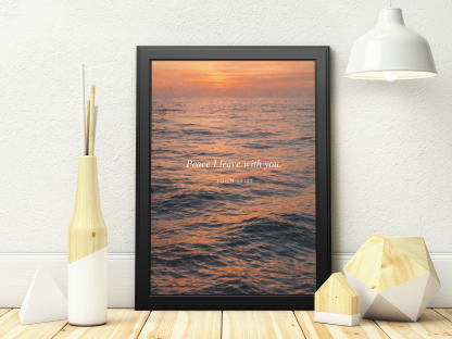 Peace I Leave with You Ocean Sunset Rolled Poster