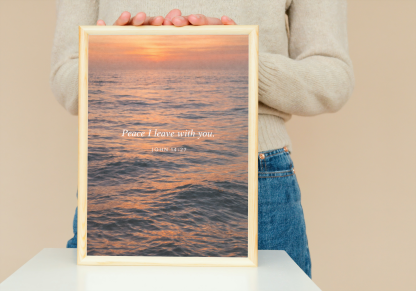 Peace I Leave with You Ocean Sunset Rolled Poster - Image 4