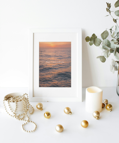 Peace I Leave with You Ocean Sunset Rolled Poster - Image 8