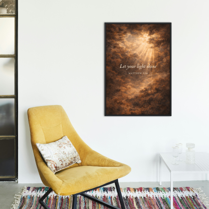 Rolled Poster – “Let Your Light Shine” Matthew 5:16 Christian Wall Art - Image 2
