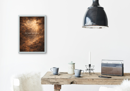 Rolled Poster – “Let Your Light Shine” Matthew 5:16 Christian Wall Art - Image 3