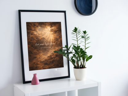 Rolled Poster – “Let Your Light Shine” Matthew 5:16 Christian Wall Art - Image 4