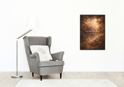 Rolled Poster – “Let Your Light Shine” Matthew 5:16 Christian Wall Art - Image 7