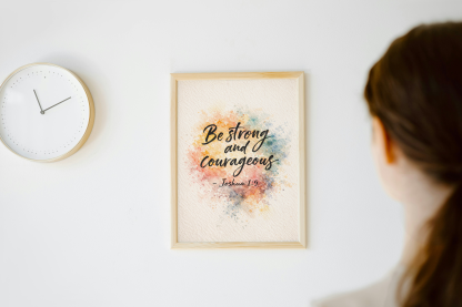 Be Strong and Courageous Joshua 1:9 Inspirational Christian Rolled Poster - Image 2