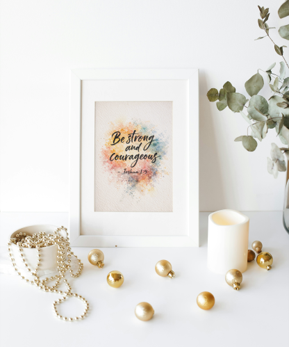 Be Strong and Courageous Joshua 1:9 Inspirational Christian Rolled Poster - Image 5