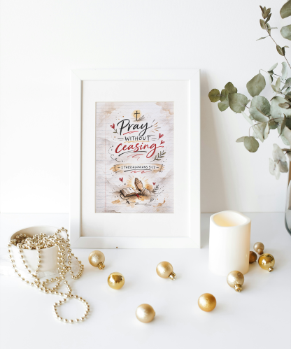Pray Without Ceasing Christian Scripture Rolled Poster - Image 6