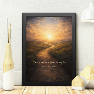 Psalm 119:105 Scripture Rolled Poster – Your Word Is a Lamp to My Feet