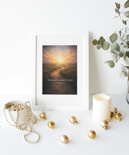 Psalm 119:105 Scripture Rolled Poster – Your Word Is a Lamp to My Feet - Image 4