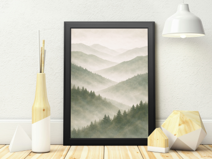 Misty Mountain Forest Rolled Poster