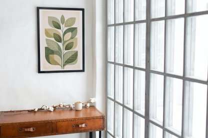 Botanical Leaf Rolled Poster – Modern Green Nature Wall Art - Image 3