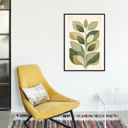Botanical Leaf Rolled Poster – Modern Green Nature Wall Art - Image 4