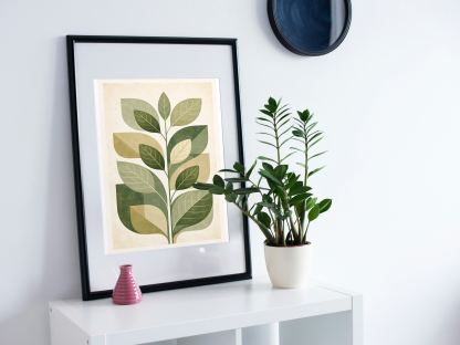 Botanical Leaf Rolled Poster – Modern Green Nature Wall Art - Image 6