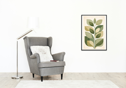Botanical Leaf Rolled Poster – Modern Green Nature Wall Art - Image 7