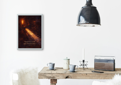 Rolled Poster – Vintage Piano “Sound Lives in the Space Between Notes” Wall Art - Image 7
