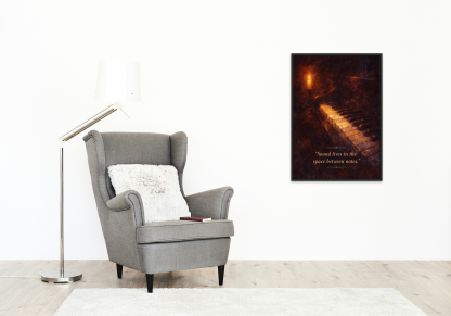 Rolled Poster – Vintage Piano “Sound Lives in the Space Between Notes” Wall Art - Image 8