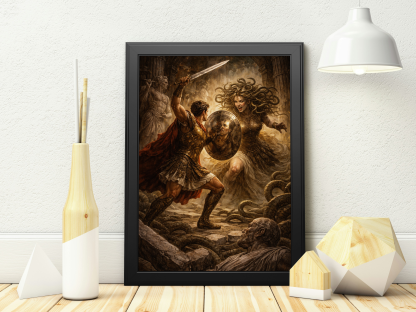 Perseus and Medusa Greek Mythology Rolled Poster