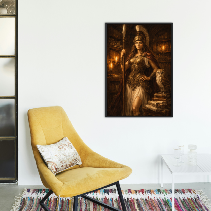 Rolled Poster – Athena Warrior Goddess with Owl, Greek Mythology Fantasy Wall Art - Image 6