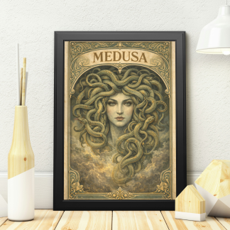 Medusa Mythology Art Rolled Poster