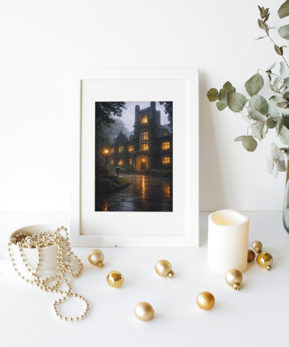 Gothic Castle in the Rain Rolled Poster - Image 4