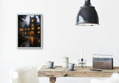 Gothic Castle in the Rain Rolled Poster - Image 6