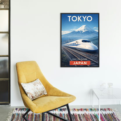 Tokyo Japan Travel Poster – Shinkansen Train and Mount Fuji Wall Art - Image 7