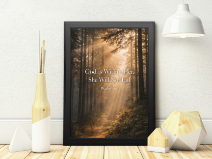God Is Within Her She Will Not Fail Psalm 46:5 Inspirational Christian Rolled Poster